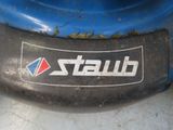 a close up view of the rear end of a lawn mower