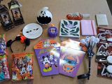 a table with a lot of halloween items on it