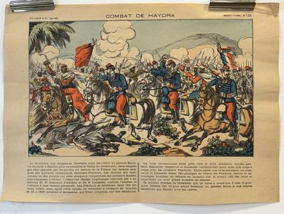 an old newspaper with a drawing of a military scene on it