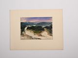 an image of a watercolor painting of a mountain scene