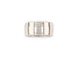 a close up of a ring with diamonds on a white background