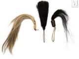 three different types of hair are shown on a white surface
