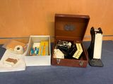a box with a lot of items in it on a table