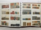 an open book with a lot of stamps on it