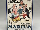 une photo d'une affiche représentant un homme et une femme assis sur une chaise