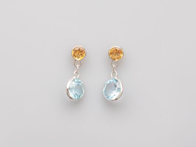 blue topaz and citrine earrings