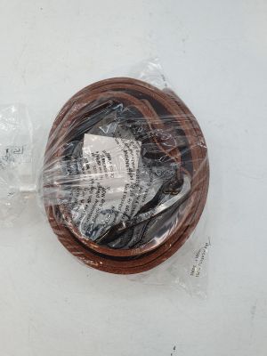 a brown wire wrapped in plastic on top of a white table