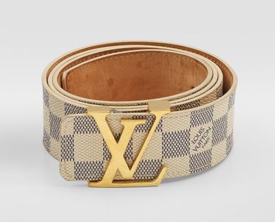 Ceinture Louis Vuitton en toile Monogram avec boucle dorée