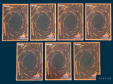 six cards with a picture of a spiral design on them on a blue background