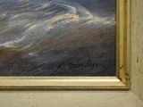 a picture of a painting of a boat in the water