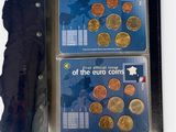 two euro coins in a plastic bag with a map on the back