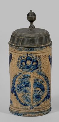 Westerwälder Walzenkrug Hellgraues, salzglasiertes Steinzeug…