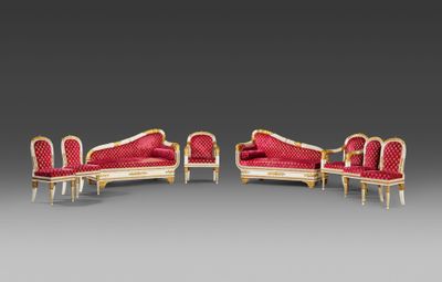 ensemble de quatre canapés et fauteuils de style Louis XVI