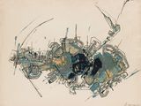 an image of a drawing of a man riding a motorcycle