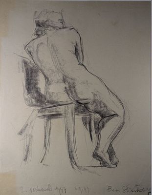 Benjamin STRASSER (1888-1955) , Étude d'un nu féminin , fusa…