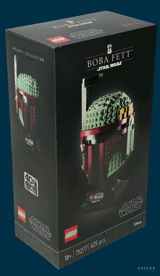 lego star wars boba fett helmet set in a box