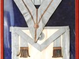 an image of a framed picture of a masonic officer ' s uniform