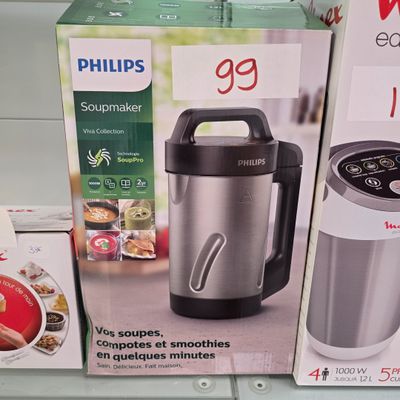 two boxes of food are on a shelf in a store