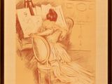 an image of a drawing of a woman sitting in a chair