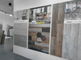 a display of different types of flooring in a room