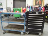 a picture of a tool cart in a garage
