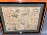 an old map of the kingdom of england in a wooden frame