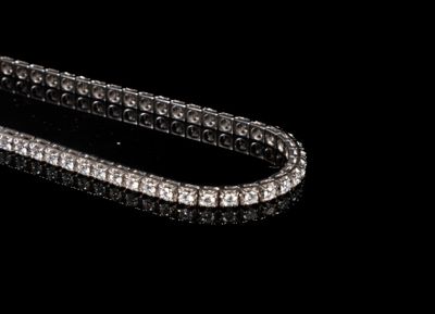 Bracelet articulé en or blanc 18K (750/1000) orné de diamants taille b - Photo 1