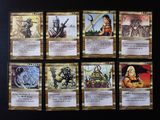 a close up of a bunch of cards on a table