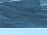 a picture of a painting of a ship in the ocean