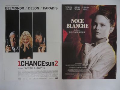 two movie posters of a woman holding a gun and a man holding a gun
