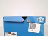 a blue box with a price tag on it sitting on a table