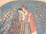 a painting of a man and a woman on a wall