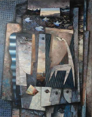 une photo représentant un collage de différents objets posés sur une table