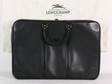 Étui pour ordinateur portable Longchamp en cuir noir avec finitions dorées