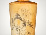 an image of a vase with a drawing of a man and a woman