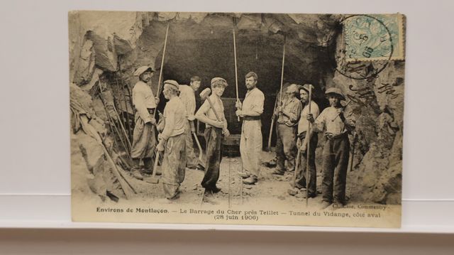Barrage de Rochebut : Tunnel de vidange, côté aval (28 juin 1906)...