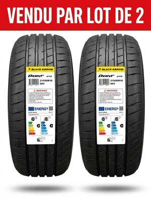 a pair of tires with a sticker that says vendu par lot de 2