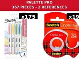 two pieces of scotch tape and a pair of scissors