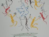 an image of a drawing of a group of people running in a circle