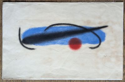 an image of a painting on a piece of paper with a red dot
