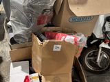 a pile of boxes that are sitting on the street