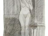 an image of a drawing of a woman standing in front of a window
