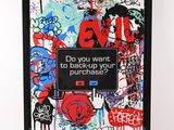 framed picture of a picture of graffiti on a wall with the words do you want to backup your phone?