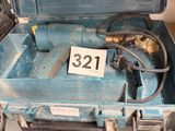 a blue tool box with a number on it