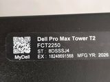 the back of a dell pro - max tower with a qr code on it