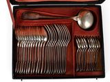 a case with a set of silverware in it