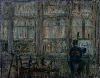 Hervé THIBAULT (né en 1944) Autoportrait à l'atelier - Photo 1