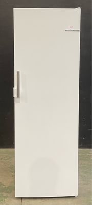 an image of a white refrigerator in a room