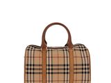 le petit sac de voyage vintage à carreaux, couleur beige clair