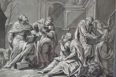 Ecole XVIII-XIXè siècle, "Etude d'architecture", lavis et re… - Photo 1